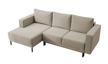 Rodario mini corner sofa with sleeping function and Castel 15 bedding container, left-handed