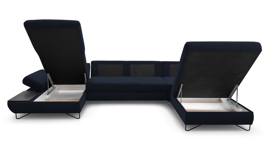 Lazaro U-shaped corner sofa bed with storage (Fabric: Salvador 05, Side: Left)