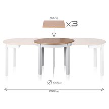 Gabele extendable table round 100-250x100 cm