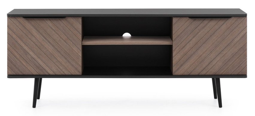 TV Cabinet Rinnili 150 cm Black Graphite/Captains Deck