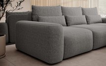 Carnos L-shaped corner sofa with sleeping function with additional lumbar pillows Melody 04 right-hand chenille