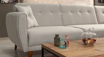 Corner sofa with sleeping function Polance L-shaped cream universal