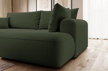 Ovo II L-shaped corner sofa with sleeping function Castel 39 with side and container, easy-to-clean velvet, right-hand