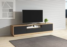 Purnia TV cabinet 200 cm Taurus oak with black fronts (Lighting: No)