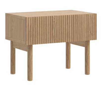 Nolie bedside table with drawer and legs, 50 cm, Oiled Oak