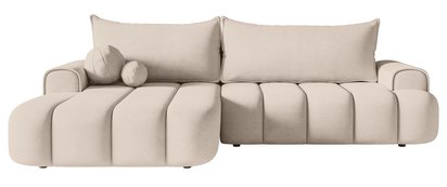 Corner sofa with sleeping function Dandelino L-shaped left-hand side with container Salvador 01 velour