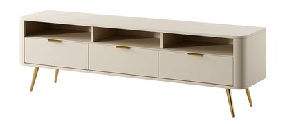 Oval TV cabinet 160 cm with recesses, Beige