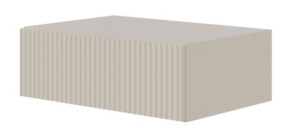 Veldio bedside cabinet with milled front and drawer 50 cm Gray beige hanging