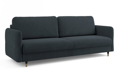 Haria Castel 79 three-seater sofa with storage, gold legs with black band