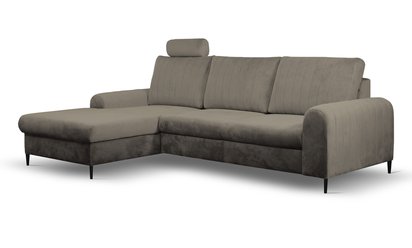 Montago L-shaped corner sofa bed with storage (Fabric: Velluto 03, Side: Left)