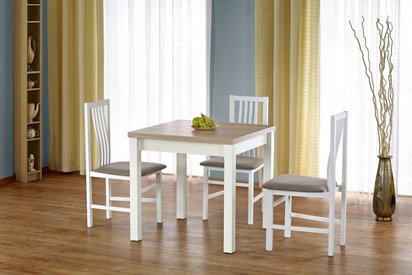 Lea extendable table 80-160x80 cm white-sonoma oak