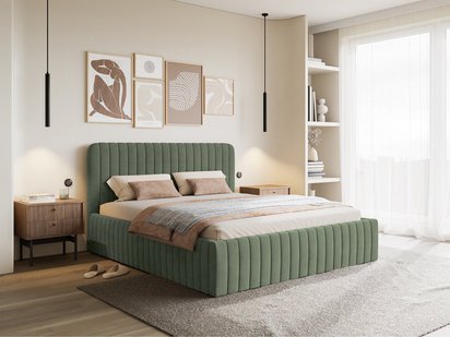 Upholstered bed 160x200 cm Saliano with storage Magic Velvet 2243