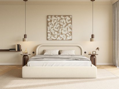 Upholstered bed 160x200 cm Ruvi with Raven 28 container
