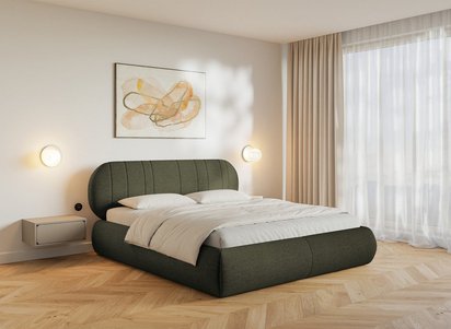 Upholstered bed 160x200 cm Asmelio rolled frame without container Verita 34
