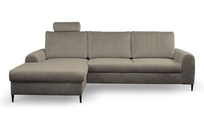Montago L-shaped corner sofa bed with storage (Fabric: Velluto 03, Side: Left)