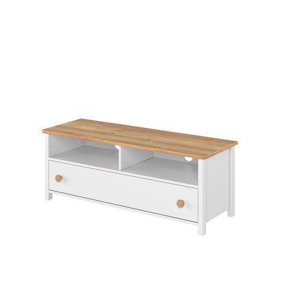 Azmidi TV cabinet 120 cm white - nash oak