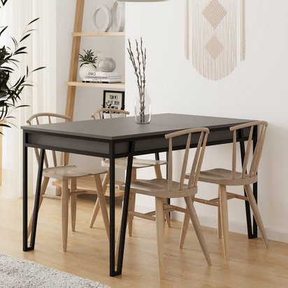 Table extensible Privels 132-170x80 cm anthracite