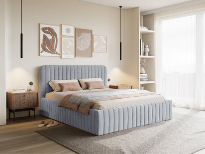 Upholstered bed 140x200 cm Saliano with storage Magic Velvet 2239