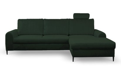 Canapé d'angle Montago en L avec fonction couchage avec rangement (Tissu : Velluto 27, Page : Droite)