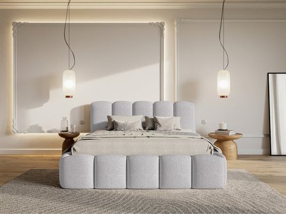 Upholstered bed 180x200 cm Cloudy II with Catch Me 22 container, metal frame