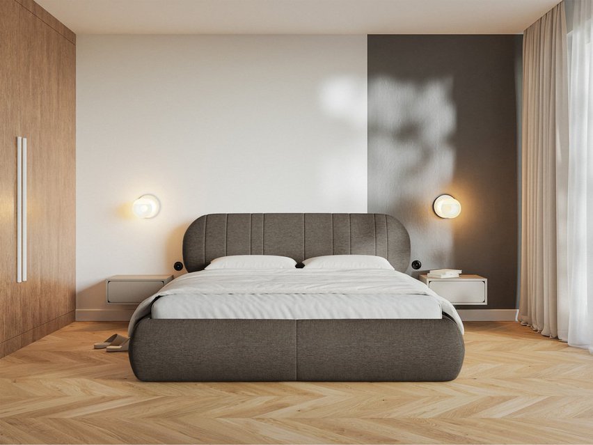 Upholstered bed 140x200 cm Asmelio rolled frame without container Verita 24