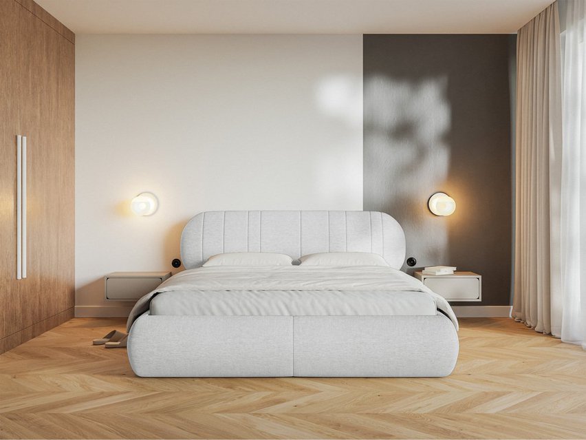 Upholstered bed 160x200 cm Asmelio rolled frame without container Verita 80