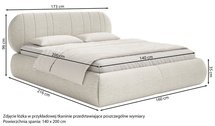 Upholstered bed 140x200 cm Asmelio rolled frame without container Verita 24