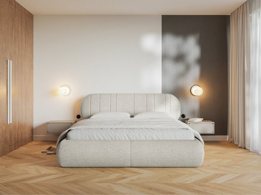 Upholstered bed 180x200 cm Asmelio rolled frame without container Verita 01